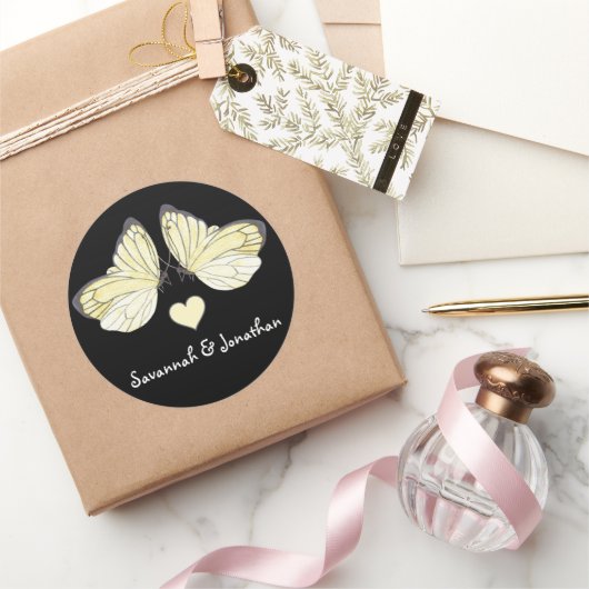 Schmetterlinge Swirl Lila Runder Aufkleber (Schenken)