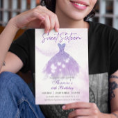 Schmetterlinge Tanz Glitzer Lila Kleid Süß 16 Einladung