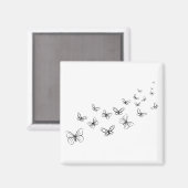 Schmetterlinge tanzen über die Seite Magnet (Vorderseite/Rückseite)