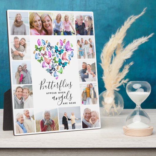 Schmetterlinge tauchen auf, wenn Engel in der Nähe Fotoplatte (Seite)