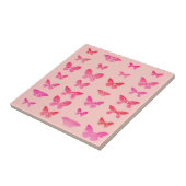 Schmetterlinge, tiefrosa, blassrosa Hintergrund Fliese (Seite)