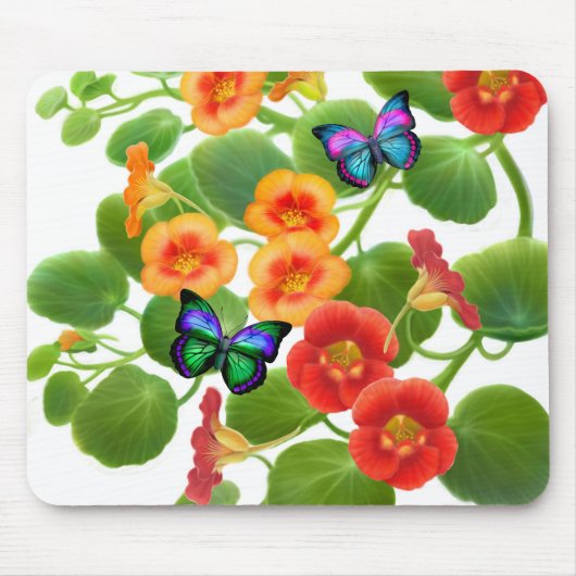 Schmetterlinge u. Kapuzinerkäse Mousepad (Vorne)