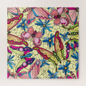 Schmetterlinge über Blume Wiesenansicht Puzzle (Horizontal)