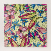 Schmetterlinge über Blume Wiesenansicht Puzzle (Vertikal)