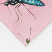 Schmetterlinge und Bienen über Peach Sky Fleecedecke (Ecke)