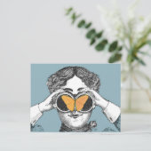 Schmetterlinge und Binokulare Postkarte (Stehend Vorderseite)