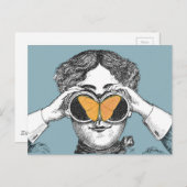 Schmetterlinge und Binokulare Postkarte (Vorne/Hinten)