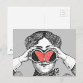 Schmetterlinge und Binokulare Postkarte (Vorne/Hinten)