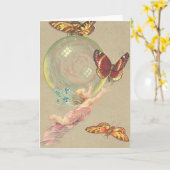 Schmetterlinge und Blase Karte (Gelbe Blume)