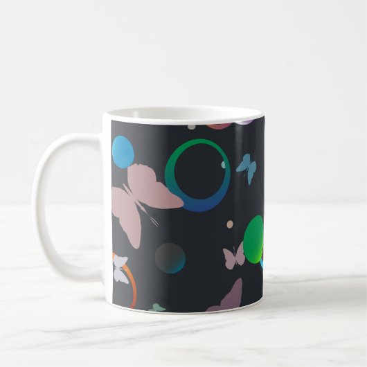 Schmetterlinge und Blasen Kaffeetasse (Links)