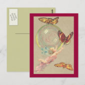 Schmetterlinge und Blasen Postkarte (Vorne/Hinten)