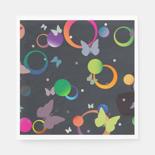 Schmetterlinge und Blasen Serviette (Vorderseite)