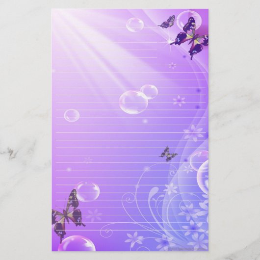 Schmetterlinge und Blasen stationär Briefpapier (Vorderseite)