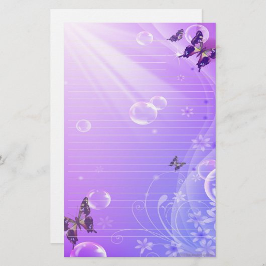 Schmetterlinge und Blasen stationär Briefpapier (Vorne/Hinten)