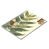 Schmetterlinge und Blätter mit schwarzem Rahmen Notizblock (Linke Seite)