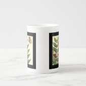 Schmetterlinge und Blätter mit schwarzem Rahmen Porzellantasse (Vorderseite)