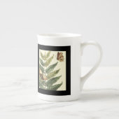 Schmetterlinge und Blätter mit schwarzem Rahmen Porzellantasse (Rechts)