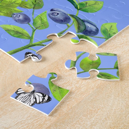 Schmetterlinge und Blaubeeren Puzzle (Seite)