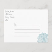 Schmetterlinge und blaue Chrysanthemen Save the Da Ankündigungspostkarte (Rückseite)