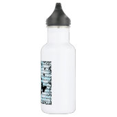 Schmetterlinge und blaue Notizen Edelstahlflasche (Rechts)