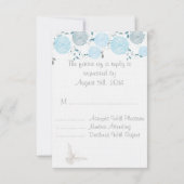 Schmetterlinge und Blue Chrysanthemums UAWG RSVP Karte (Rückseite)