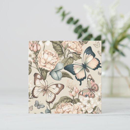 Schmetterlinge und Blume (Stehend Vorderseite)