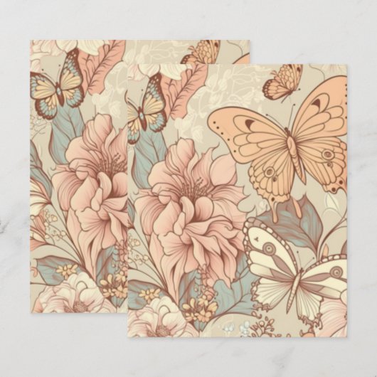 Schmetterlinge und Blume (Vorne/Hinten)