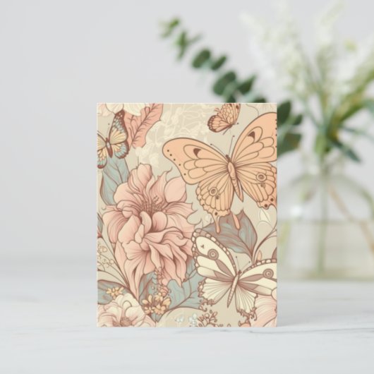 Schmetterlinge und Blume (Stehend Vorderseite)