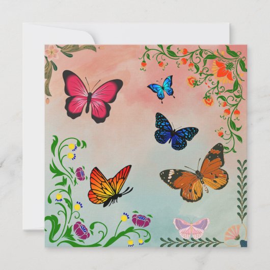 Schmetterlinge und Blume (Vorderseite)