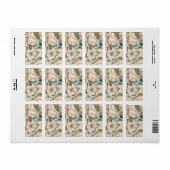 Schmetterlinge und Blume Adressaufkleber (Vorne)