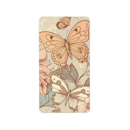 Schmetterlinge und Blume Adressaufkleber