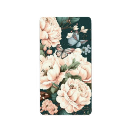 Schmetterlinge und Blume Adressaufkleber