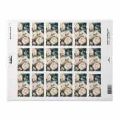 Schmetterlinge und Blume Adressaufkleber (Vorne)