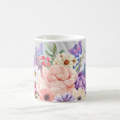 Schmetterlinge und Blume Aquarelldruck Kaffeetasse (Mittel)