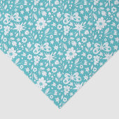 Schmetterlinge und Blume auf Aqua Seidenpapier (Detail)