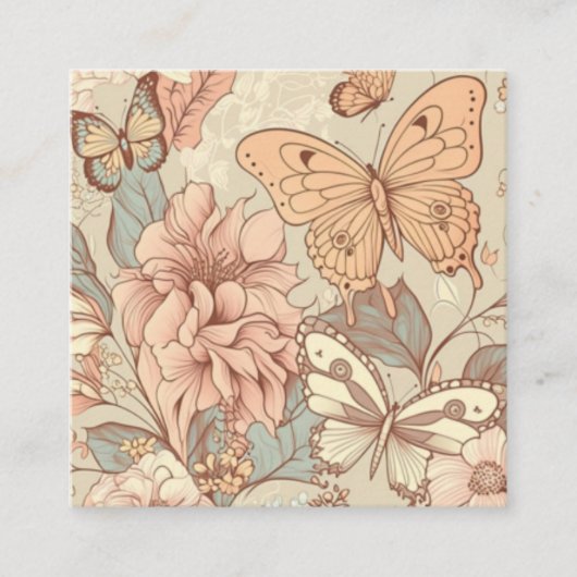 Schmetterlinge und Blume Begleitkarte (Vorderseite)