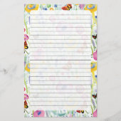 Schmetterlinge und Blume Briefpapier (Vorderseite)