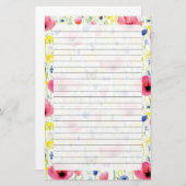 Schmetterlinge und Blume Briefpapier (Vorne/Hinten)