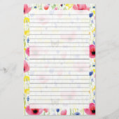 Schmetterlinge und Blume Briefpapier (Vorderseite)