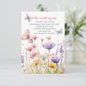 Schmetterlinge und Blume Buchungsanfrage Einsteckk Begleitkarte (Stehend Vorderseite)