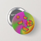 Schmetterlinge und Blume Button (Vorne & Hinten)