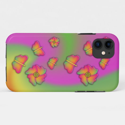 Schmetterlinge und Blume Case-Mate iPhone Hülle (Rückseite (Horizontal))