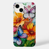 Schmetterlinge und Blume Case-Mate iPhone Hülle (Rückseite)