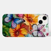 Schmetterlinge und Blume Case-Mate iPhone Hülle (Rückseite (Horizontal))