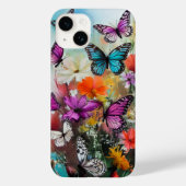 Schmetterlinge und Blume Case-Mate iPhone Hülle (Rückseite)