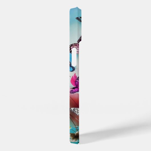 Schmetterlinge und Blume Case-Mate iPhone Hülle (Rückseite / Rechts)