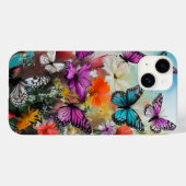 Schmetterlinge und Blume Case-Mate iPhone Hülle (Rückseite (Horizontal))