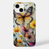 Schmetterlinge und Blume Case-Mate iPhone Hülle (Rückseite)