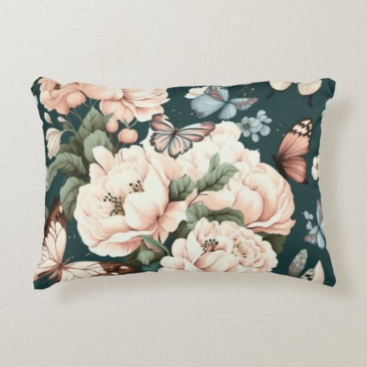 Schmetterlinge und Blume Dekokissen (Vorderseite)