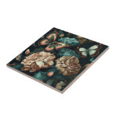 Schmetterlinge und Blume dunkles klassisches Desig Fliese (Seite)